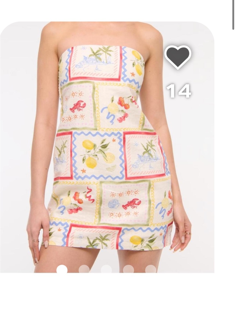 Abercrombie & Fitch Cream Mini Skort dress  with Red, Yellow & Blue Prints
